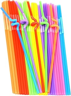 300pcs Disposable Plastic Drinking Straws Multi-color Flexible Smooth Inner Wall Party Accessories for Home Birthday Milk Tea and Ice Bar Use