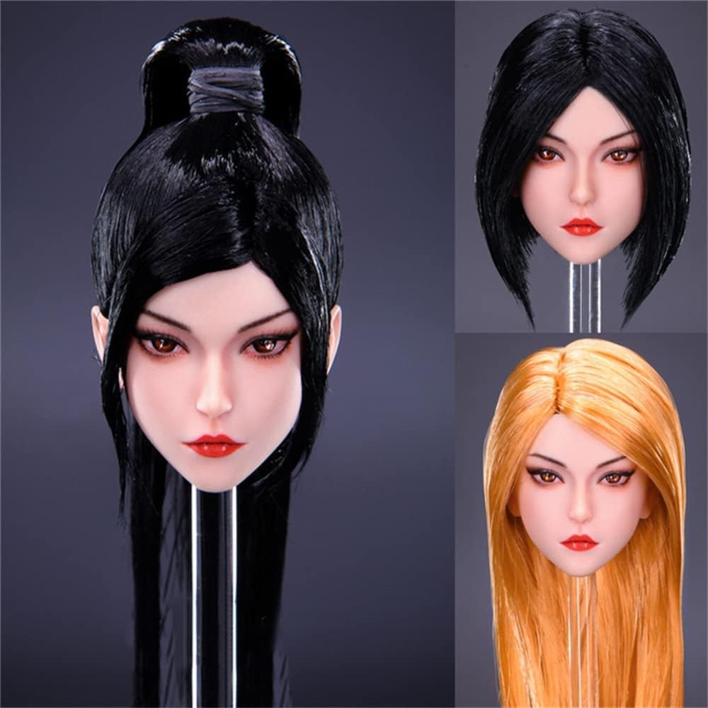 1/6 Scale Female Head Sculpt,Beauty Suntan Skin Girl Blonde Hair Head Carved for 12inch PH TBL Action Figure Body Collection