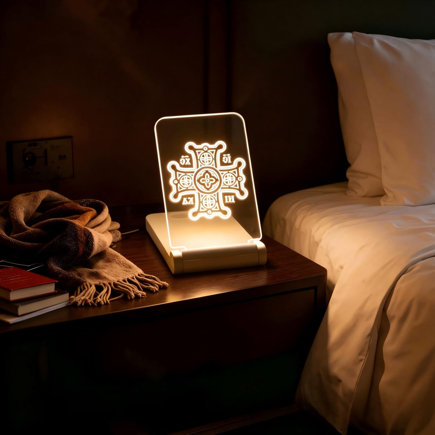 lacte & melle Luz nocturna LED recargable, regulable, portátil, acrílica, regalo cristiano para miembros de la iglesia, Navidad, día de Acción de Gracias, Día de la Madre