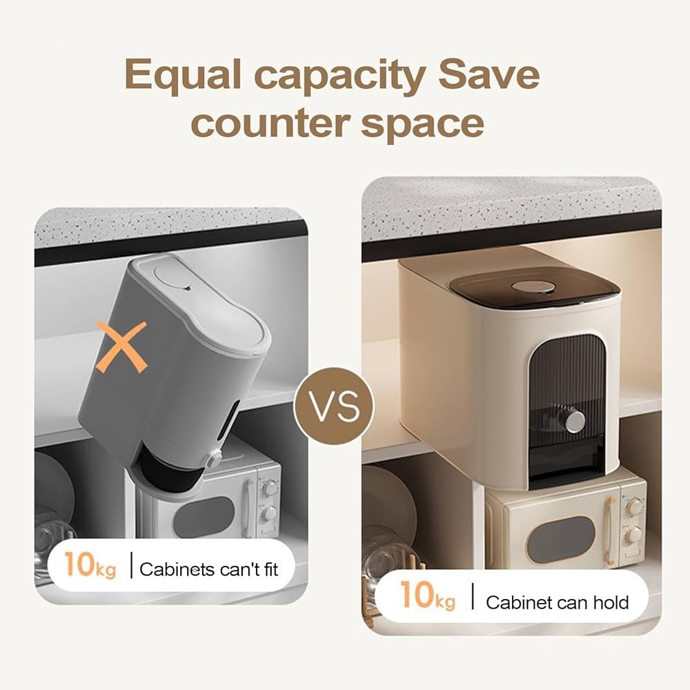 Dispenser Ermetico Per Riso E Cereali - Contenitore Con Indicatore Di Capacità, Antiumidità - Foto 9