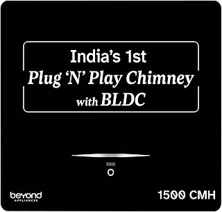 Beyond Appliances Cube Pro Plug N Play BLDC Ductless Kitchen Chimney | 1500 CMH| AutoClean| 5-Stage Charcoal Activated Filter +4Yr Warranty| 3-way Suction| 15Yr Motor + 2Yr Warranty| 45dB| 60cm| Black