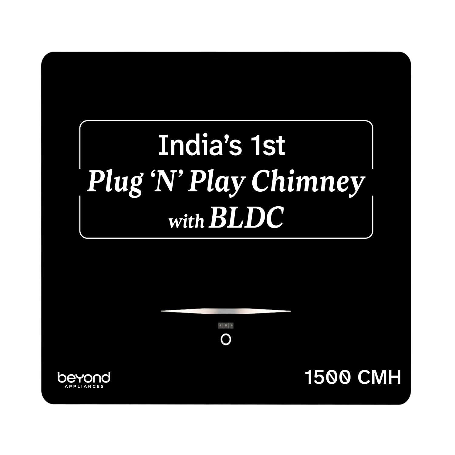 Beyond Appliances Cube BLDC Plug N Play Ductless Kitchen Chimney | 1500 CMH | AutoClean | 5-Stage Charcoal Activated Filter | Touch Control