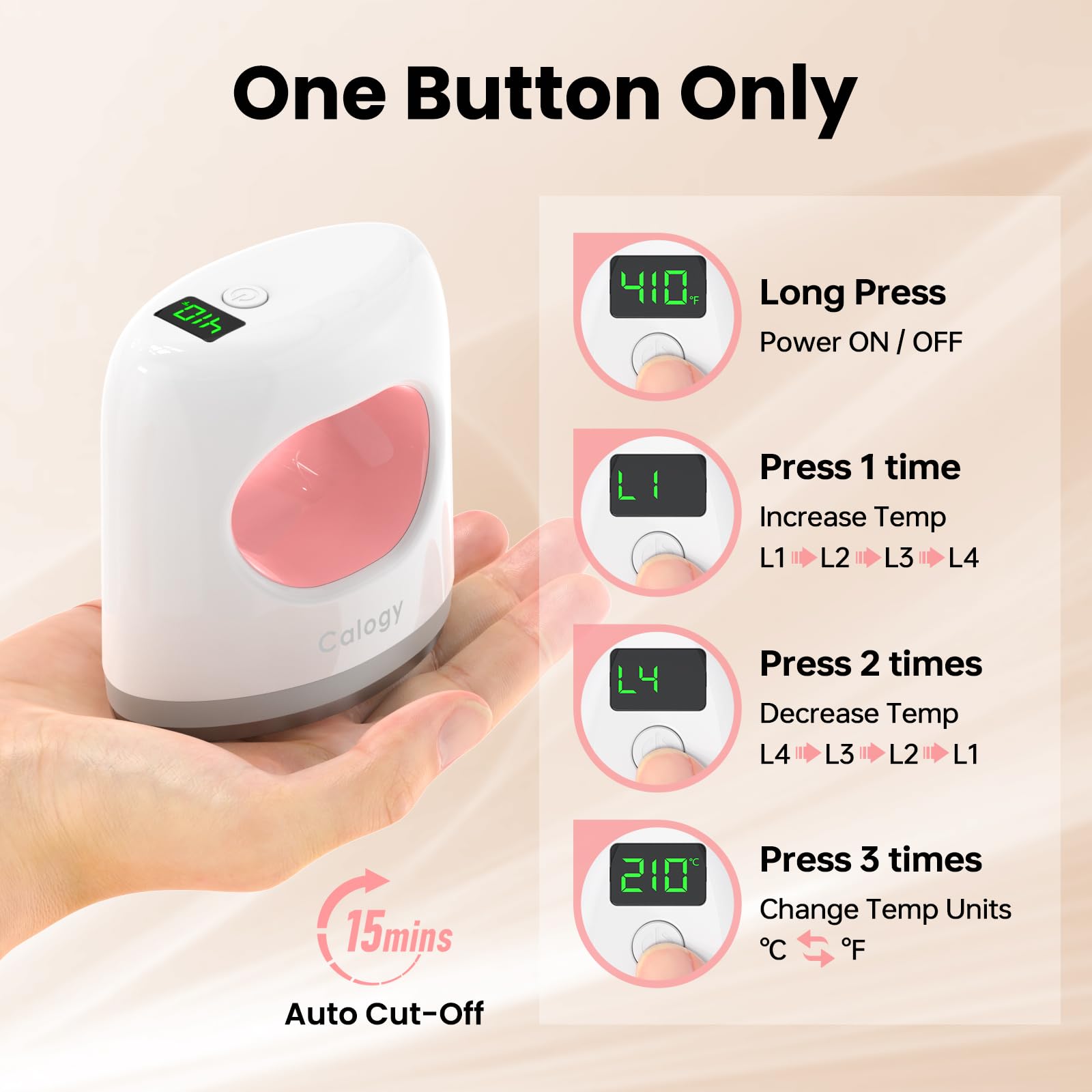 Calogy Super Mini Heat Press, 4 ustawienia temperatury Prasa termiczna maks. 210 ℃ z wyświetlaczem LED Automatyczne wyłączanie Miniaturowa precyzyjna prasa termiczna do butów, czapek, toreb, podstawek