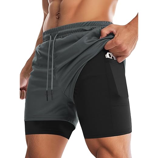 Aolesy Shorts de treino masculino 12,7 cm/17,8 cm/25,4 cm com bolsos com zíper, shorts esportivos leves sem forro para academia, corrida, basquete