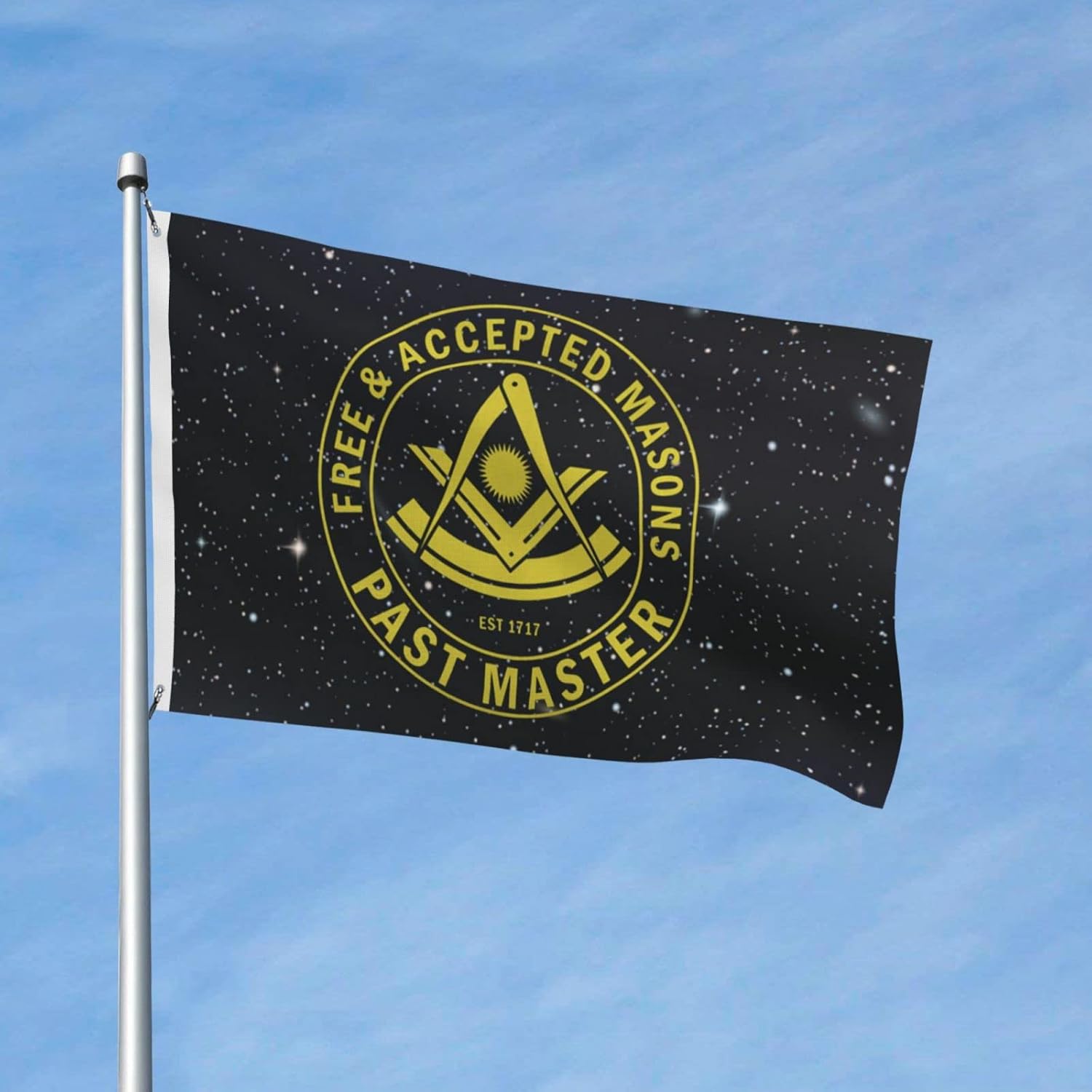 Past Master F & Am Masonic Freemason Flag 3X5 Ft Double Sided Polyester Banner Vivid Color and Fade Resistant for Outdoor Yard Lawn0