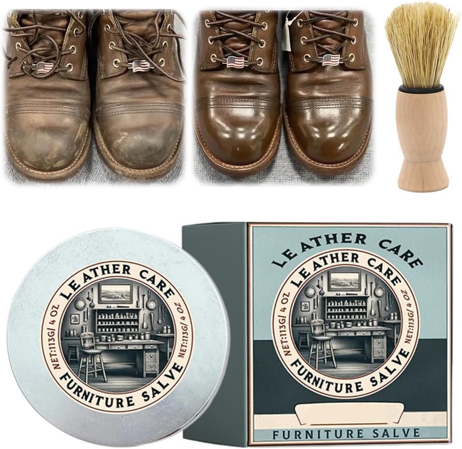 Aimery Furniture Salve for Leather Wood Furniture Salve Brush Bundle Leather Furniture Salve and Brush Furniture Salve for Wood (1, 1PC)