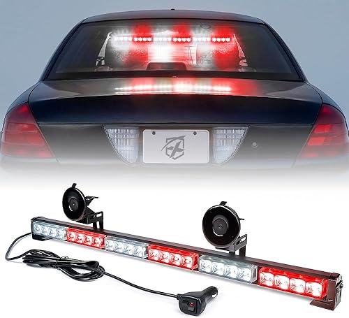 Miniatura 8 de Xprite - juego de luces de emergencia para vehículos, señalizador de tránsito, 7 modos, de 27 pulgadas, 24 luces ledes amarillas.