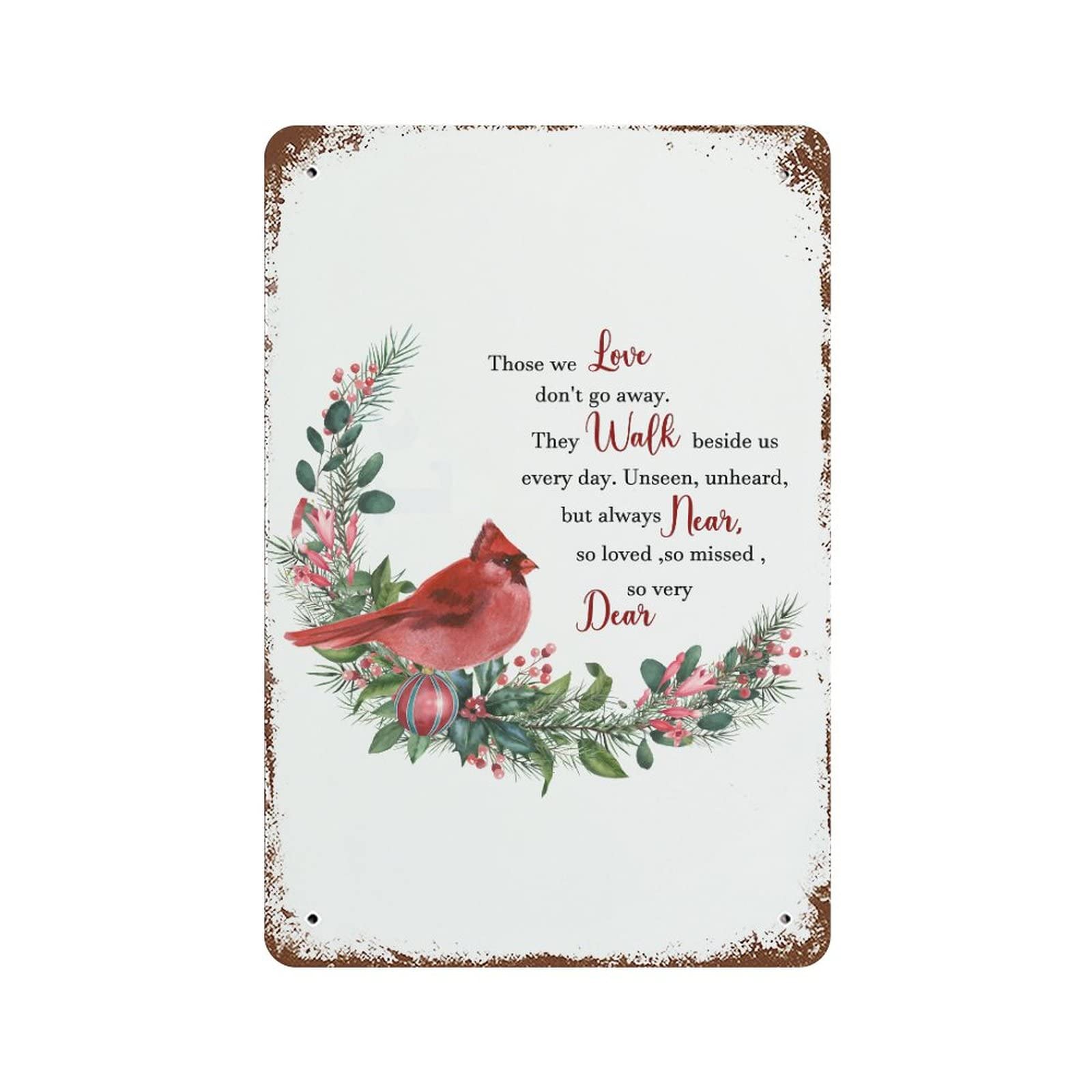 Cadeau souvenir plaque en aluminium avec texte commémoratif et cardinal