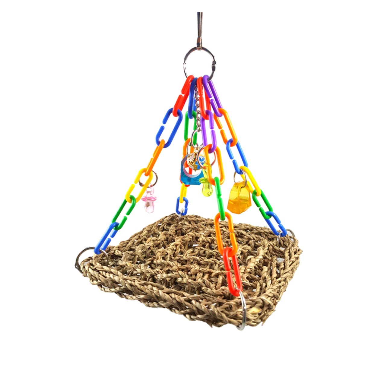 DOITOOL 3pezzi Giochi Per Pappagalli Altalena e Amaca Per Uccelli Trespolo Da Arrampicata Per Pappagalli Di Piccole Giocattolo Da Rosicchiare Per Uccelli Domestici