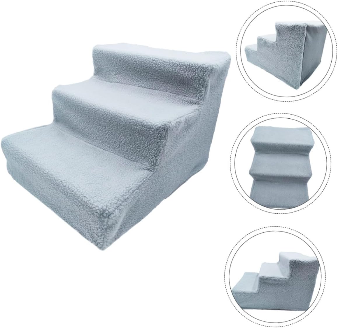 Creative Pet Steps for Cats and Dogs Durable Portable Ramp Ladder for Easy Access to Beds and Couches for Puppies and Older Pets Grey Color