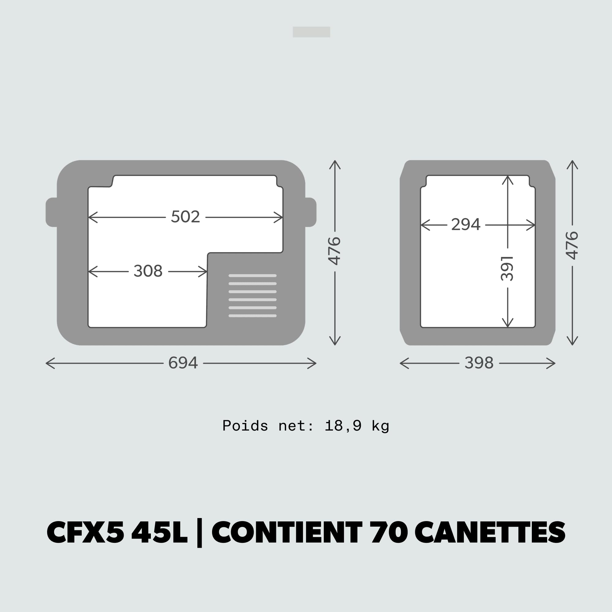 Dometic CFX3 & CFX5 - Glacière à Compression - Glacière Électrique Voiture, Camping - 12V/24V Allume-Cigare 100V/240V Secteur - Réfrigérateur Portable