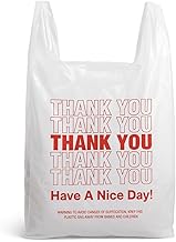 “Thank You Plastic Bags with Handles – 100 Pack (11.8x3.9x7.9 in, 30 Micron) | White, Extra Thick Bulk Grocery & Retail Bags – Tear-Resistant for Shopping, Takeout, Boutiques & Stores”