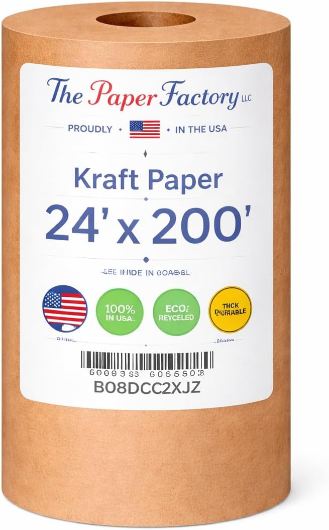 Kraft Paper 24 x 200 for Gift Wrapping Bulletin Board Arts & Crafts, Bouquet Flower Table Covering Poster Packing Shipping & Moving Supplies