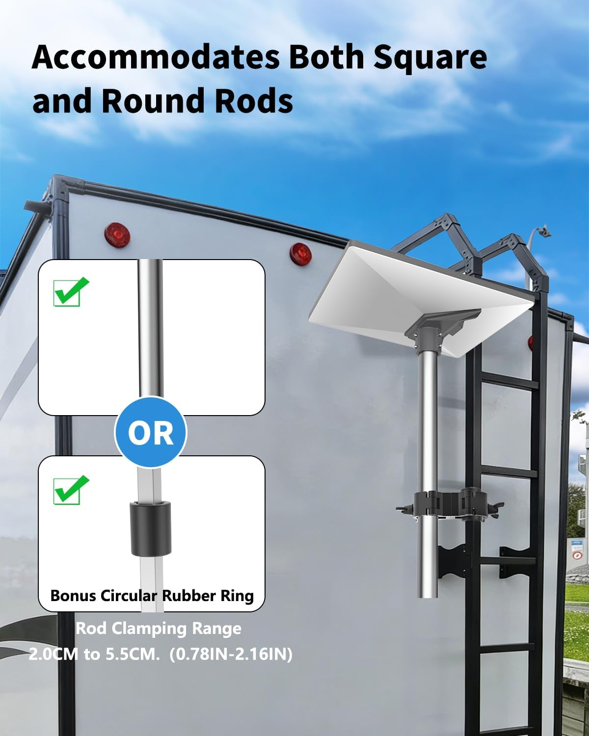 Starlink Mini Mount, Aluminum Pole Mount for Starlink Mini Standard Dish