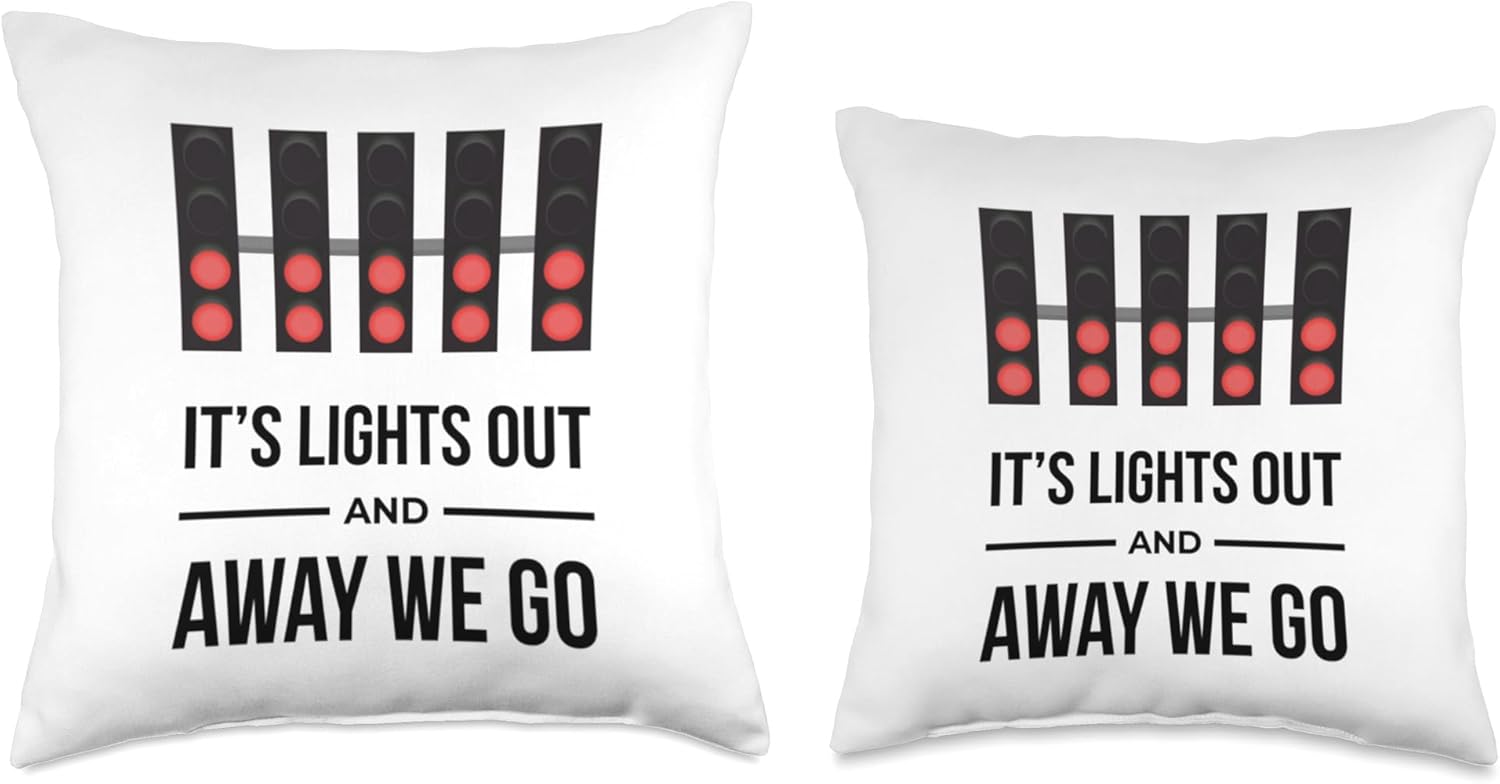 Its lights out and away we go Motorsport Car Racing TV Throw Pillow