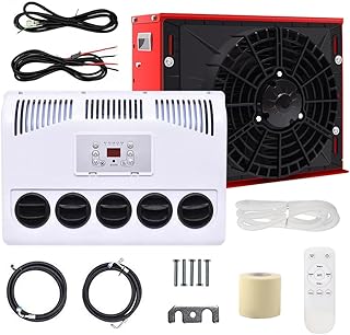 24V DC RV Air Conditioner | 11000 BTU Truck Cabin AC | Split System No Fuel Consumption Cooling Unit for Semi Trucks, Buses, Caravans,Farm Vehicles, Construction Vehicles & Commercial Trucks