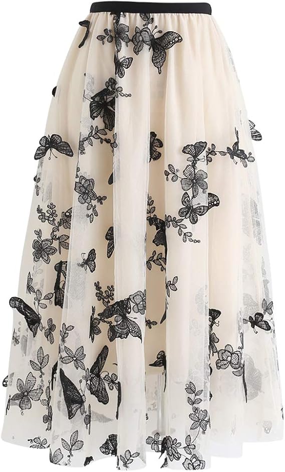 CHICWISH Women's Cream 3D Butterfly 