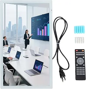 JTLB Meeting Room Scheduler, 23.8 Inch Wall Mount Conference Room Tablet with Remote Control and High Brightness Display, for Office Hotel Business (US Plug)