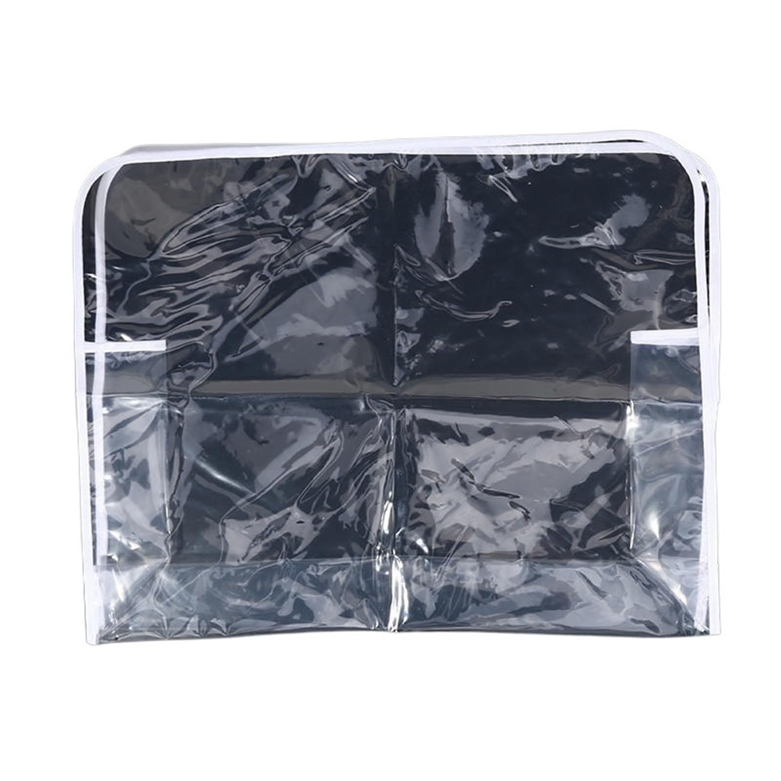 ENWWCH Chair Back Cover Plastic Transparent Salon Suitable For Most Standard Chairs For chair(White Border)