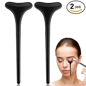 TIESOME 2 PCS Mascara Shield Guard, Black Reusable Silicone Mascara Shield Applicator Guard Eyelid Guard Tool Beginners Friendly Eyelash Makeup Applicator Tool for Women