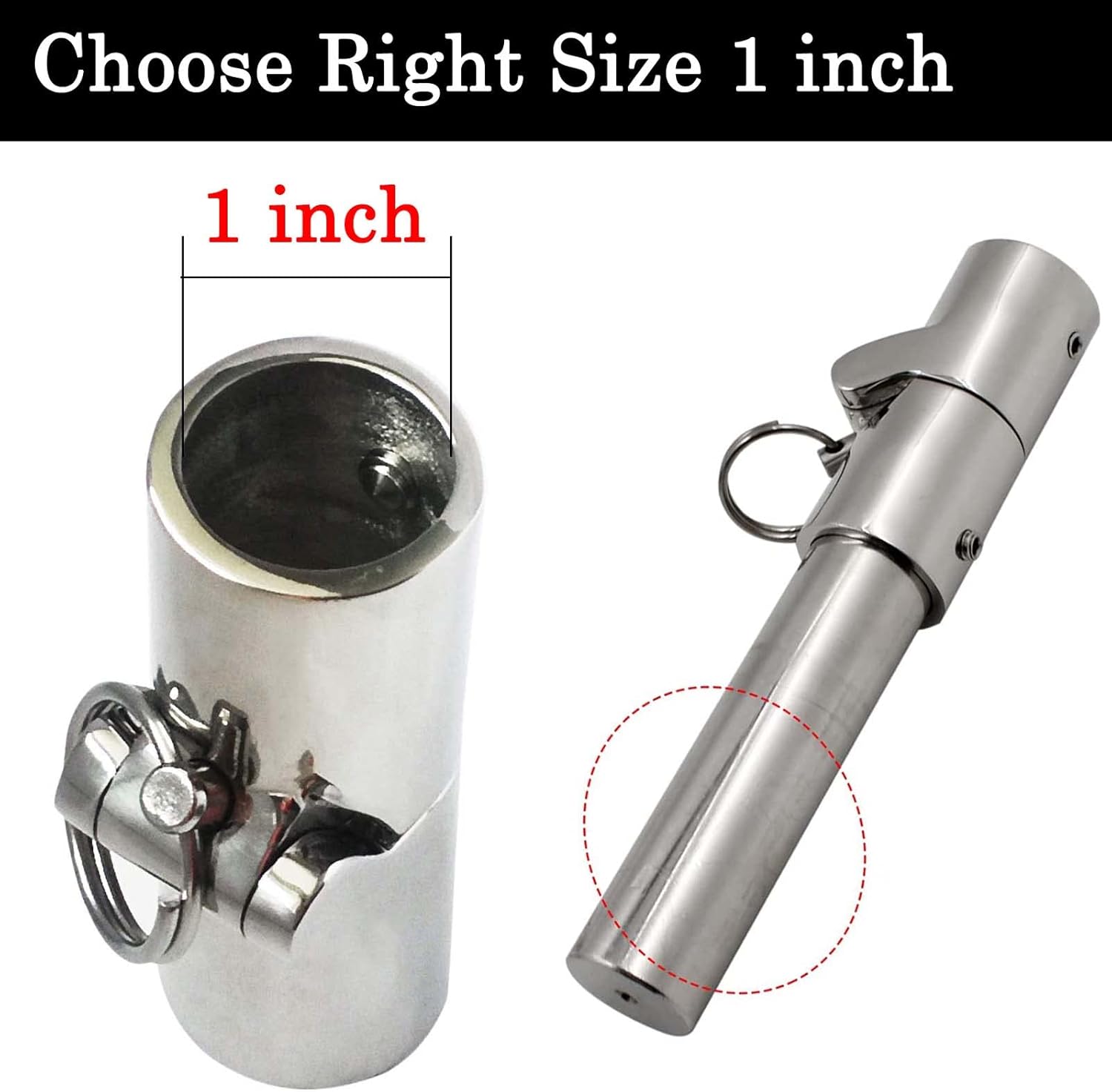 2 Pack Boat Pipe Connector, 316SS Marine Grade Handrail Fitting Folding Swivel Coupling Tube Joint Connector Stainless Steel Boat Hardware