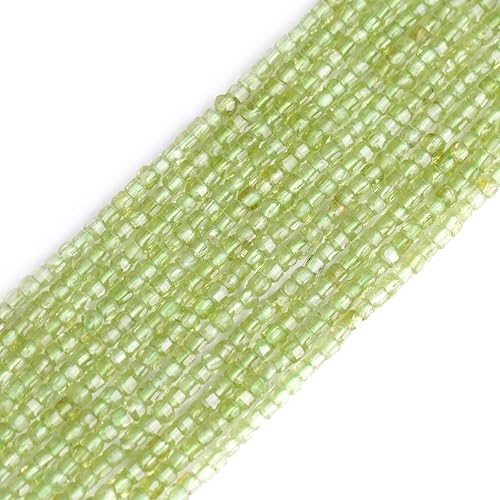 GEM-Inside - Cuentas espaciadoras pequeñas de cuarzo de peridoto verde natural de 0.098 pulgadas, cuentas espaciadoras para hacer joyas de chakras,