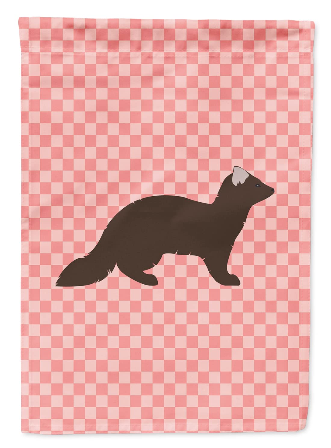 Caroline's Treasures BB7869GF Sable Marten Pink Check Flag Garden Size , Small, multicolor
