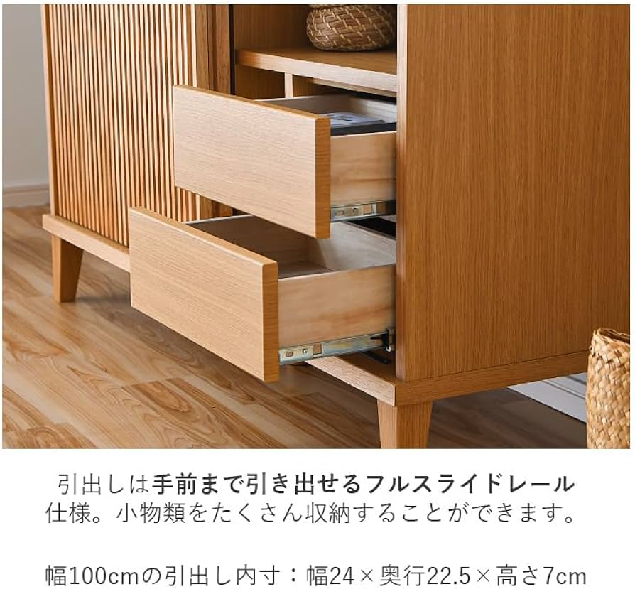 サイドボード 新品　未開封　キャビネット 2段 ロータイプ 幅100cm Amazon.co.jp: キャビネット 幅100 サイドボード キャビネット ロー