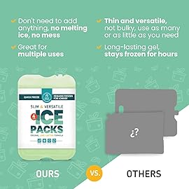 Healthy Packers Ice Pack - Freezer Packs - Original Cool Pack | Slim & Long-Lasting Ice Packs for Your Cooler Bag (4)