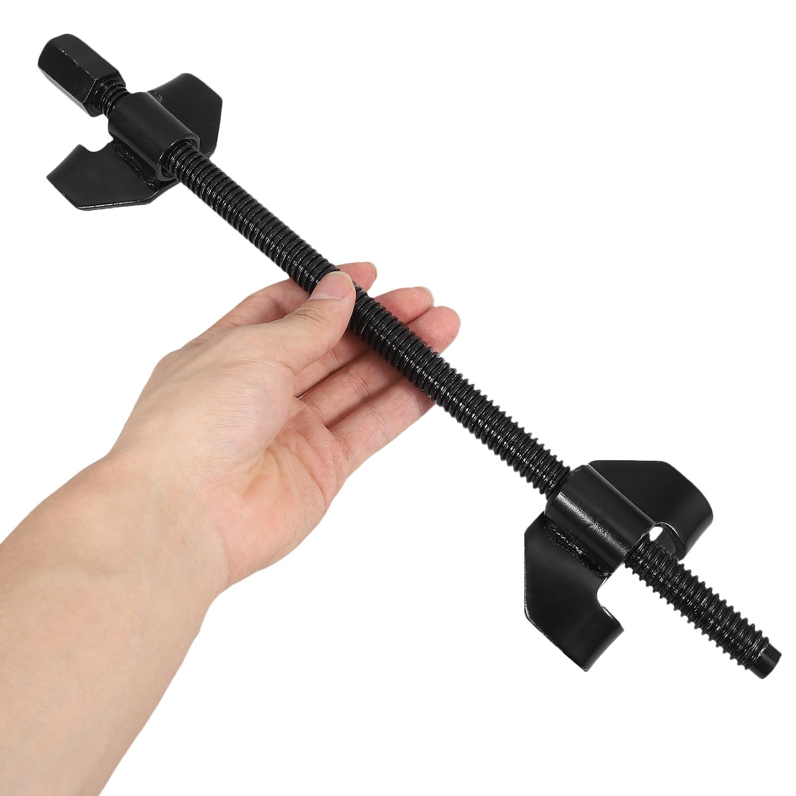jojofuny Kit Compresseur de Ressort Hélicoïdal en Acier Noir Robuste Suspendre Automobile, Outil de Compression sans Outils Auxiliaires, pour Atelier Mécanique