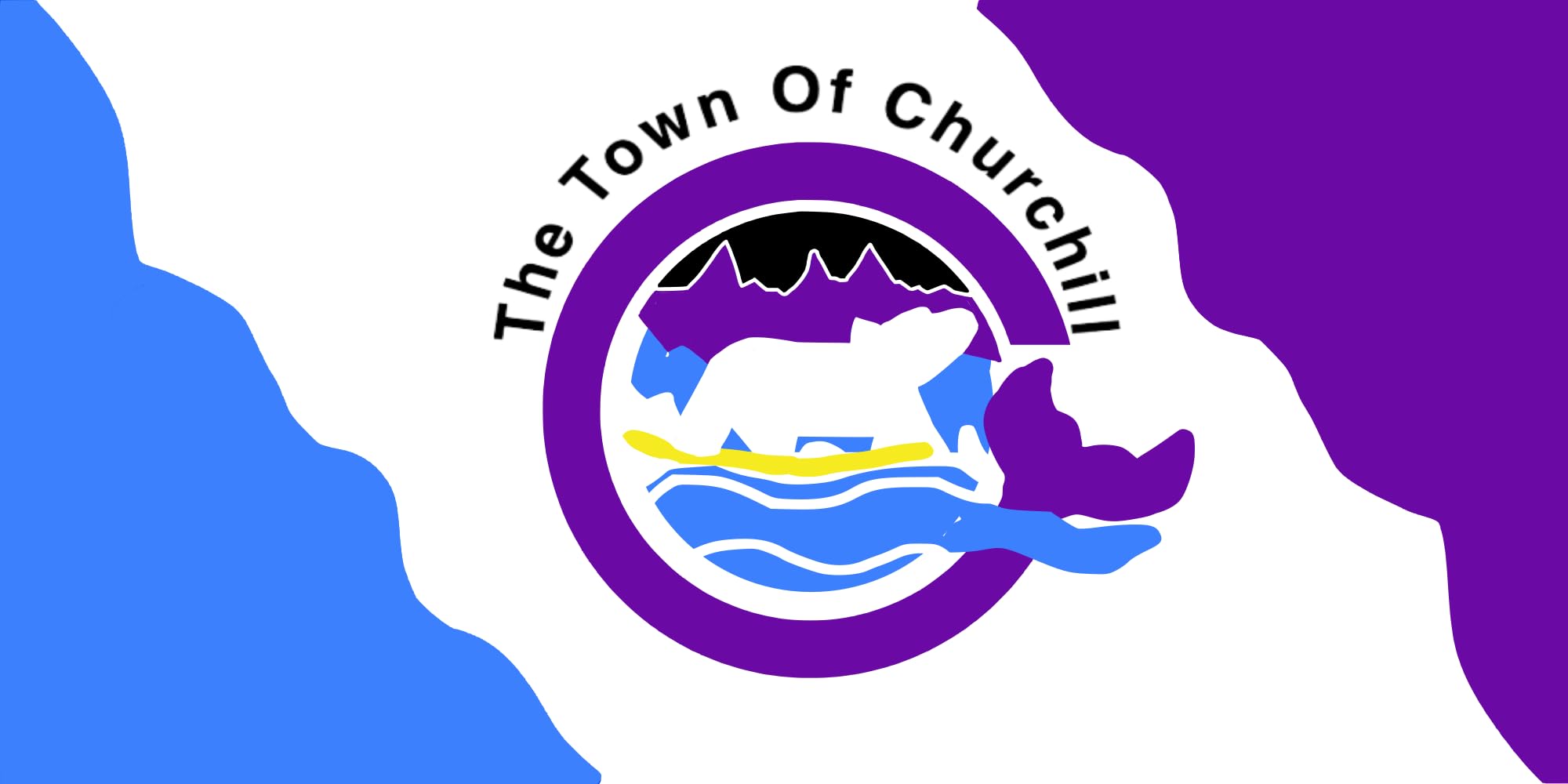Drapeau Churchill Manitoba 1.35m² format paysage pour mât extérieur