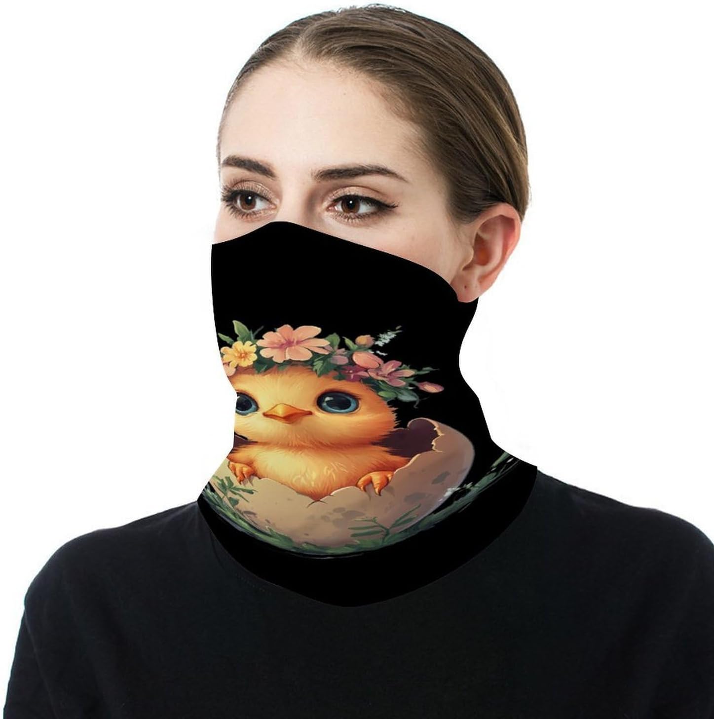 Hatching Chick Flowers Face Cover Neck Gaiters for Men Women Sun Protection Mask Scarf Hiking Bandana
