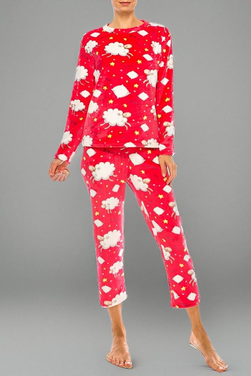 LA12ST Womens Fleece Pajama Set Pullover - Warm Pajamas for Winter - Image 5