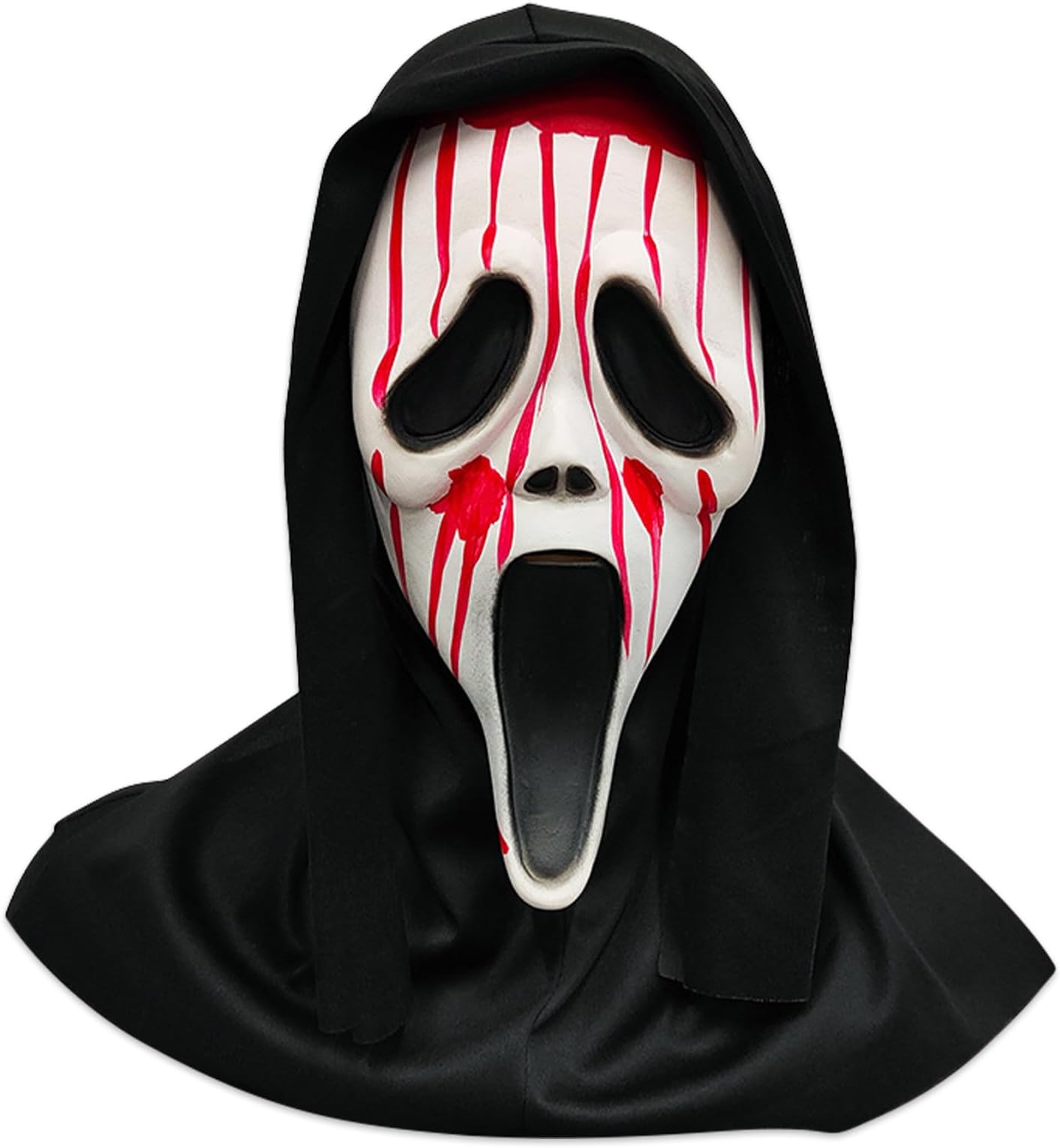 Ghostface Halloween Mask, Halloween Ghost Face Mask, Ghost Cry Mask, Full Head Horror Halloween Mask, Costume Accessories for Parties Carnival Halloween