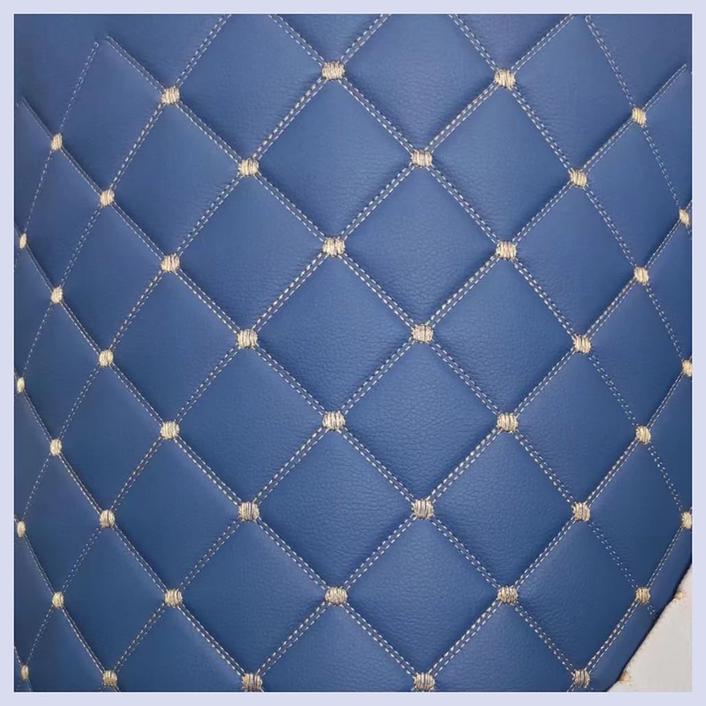 Miękka tkanina ze skóry PU 100x160cm sztuczna skóra materiał obiciowy na sofę, krzesło, pokrowiec na krzesło, rękodzieło, wzór Vintage Diy materiał (niebieski, 1,6 x 7 m)
