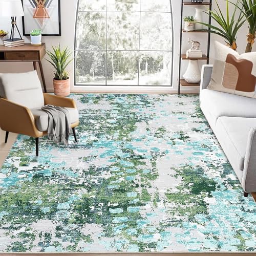 GarveeHome Area Rug 10x13 Machine Washable Rug Modern Abstract Rug for Living Room Non Slip Non Shedding Indoor Floor Cover Accent Rug for Living Room