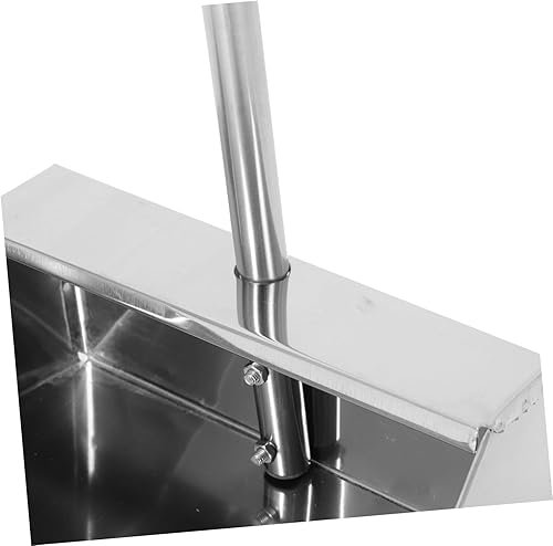 Miniatura 2 de Operitacx Pala de limpieza de sitio de mango inoxidable Sartén de recogedor de acero resistente Standup