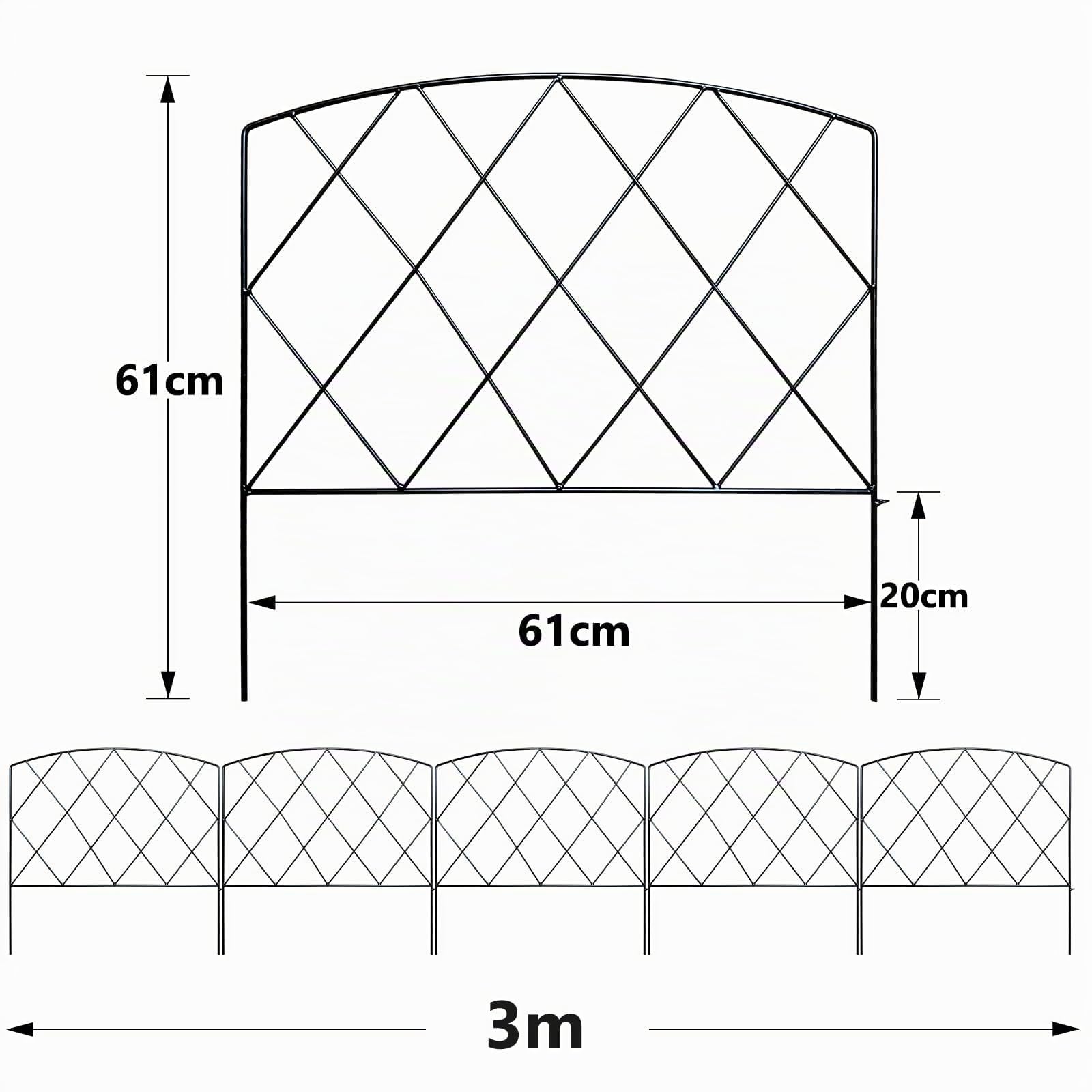 Thealyn Dekorativer Gartenzaun aus Metall, 61 cm breit x 61 cm hoch