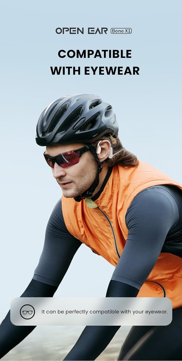 Bone Conduction Headphones, Open Ear Wireless Headphones with Microphone, Bluetooth 5.3, 6 Hours of Use Time, IPX5 and Sweat Resistant Sports Headphones for Outdoor, Workout, Cycling (Blue) - Image 6