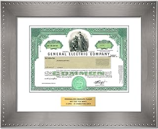 General Electric Stock Certificate (GE) - Personalized Replica (Steel Frame & Plaque)