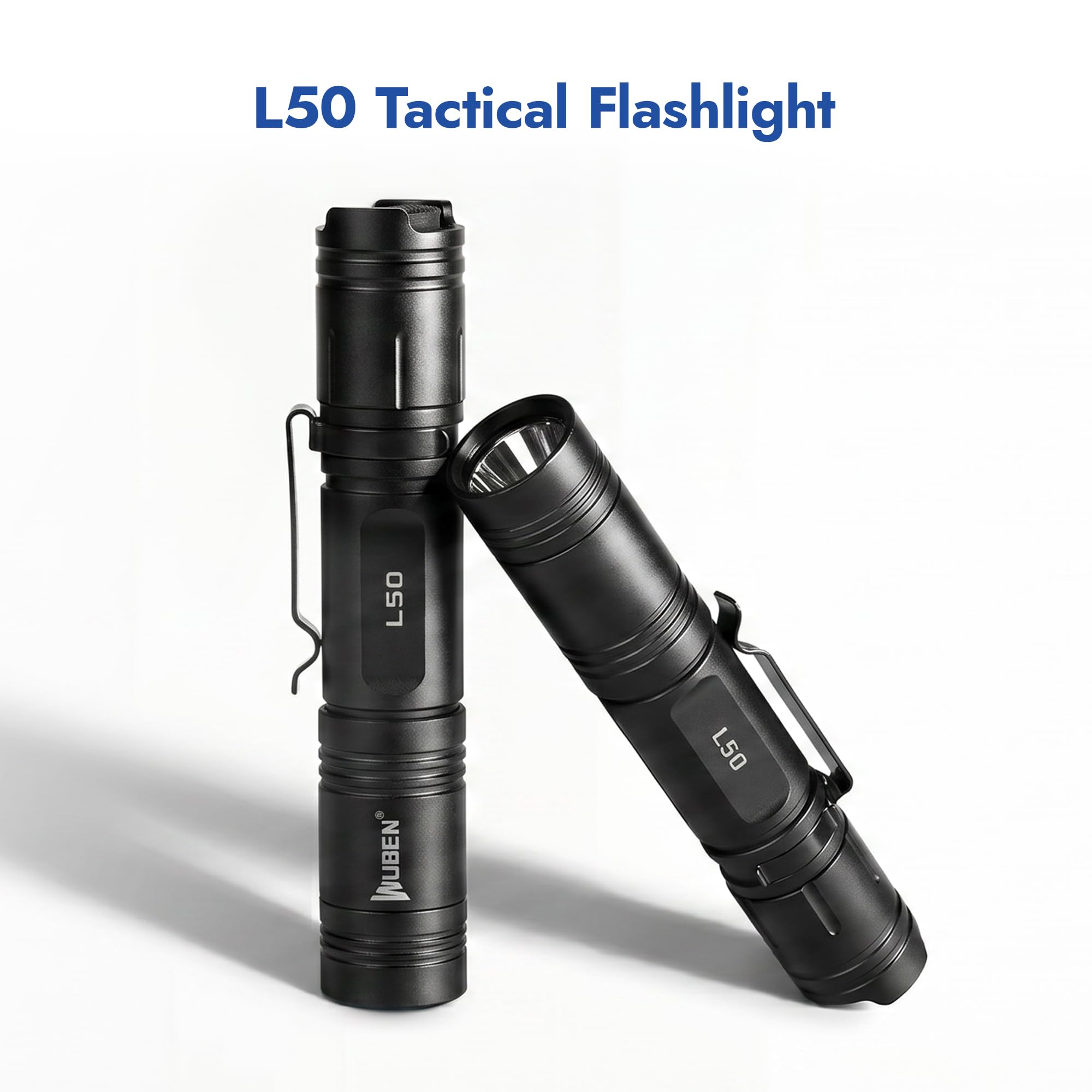 WUBEN Linterna LED L50 recargable, 1200 lúmenes altos, linterna táctica IP68 impermeable con 5 modos, linterna de mano EDC para emergencias de campamento en casa, regalos de herramientas para hombres