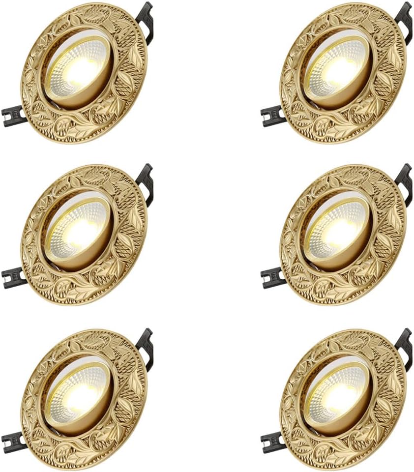 3.9 Inch LED Recessed Ceiling Light 3W,5W,7W,9W Dimmable LED Recessed Lighting Fixture CRI85 Chinese Brass Eyeball Retrofit Spotlight Commercial Home LED Can Lights