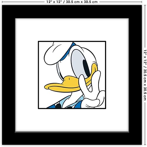 Miniatura 6 de Trends International Gallery Pops Disney Mickey and Friends - Arte de pared de Donald Duck Expressions Peace, versión enmarcada negra, 12 x 12