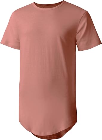 Hat and Beyond Mens Hipster Curve Hem Droptail Tee Premium Longline T Shirts