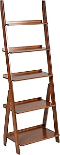 K KELBEL Bookshelf & Plant Flower Standing Shelf& Storage Rack & Multipurpose Bamboo Organizer Shelves Furniture for Home Office, Living Room, Kitchen, Office 5 Tier ï¼ˆBrownï¼‰