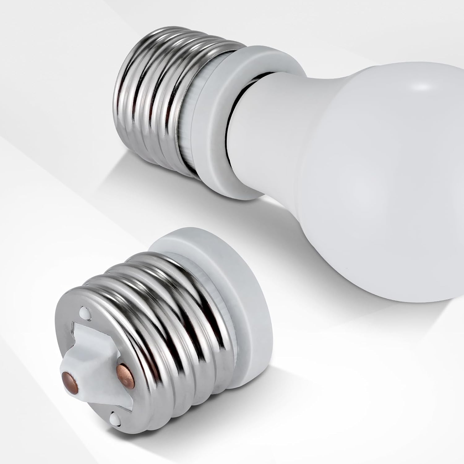 E39 to E26 Light Socket Adapter, Regular Light Bulb Adapter for Antique Floor Lamp Mogul Socket, Mogul to Standard Socket Reducer, UL Listed