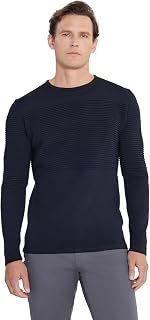 AC&Co/Altınyıldız Classics Anti-Pilling Özellikli Tüylenme Yapmayan Standart Fit Bisiklet Yaka Çizgi Dokulu Triko