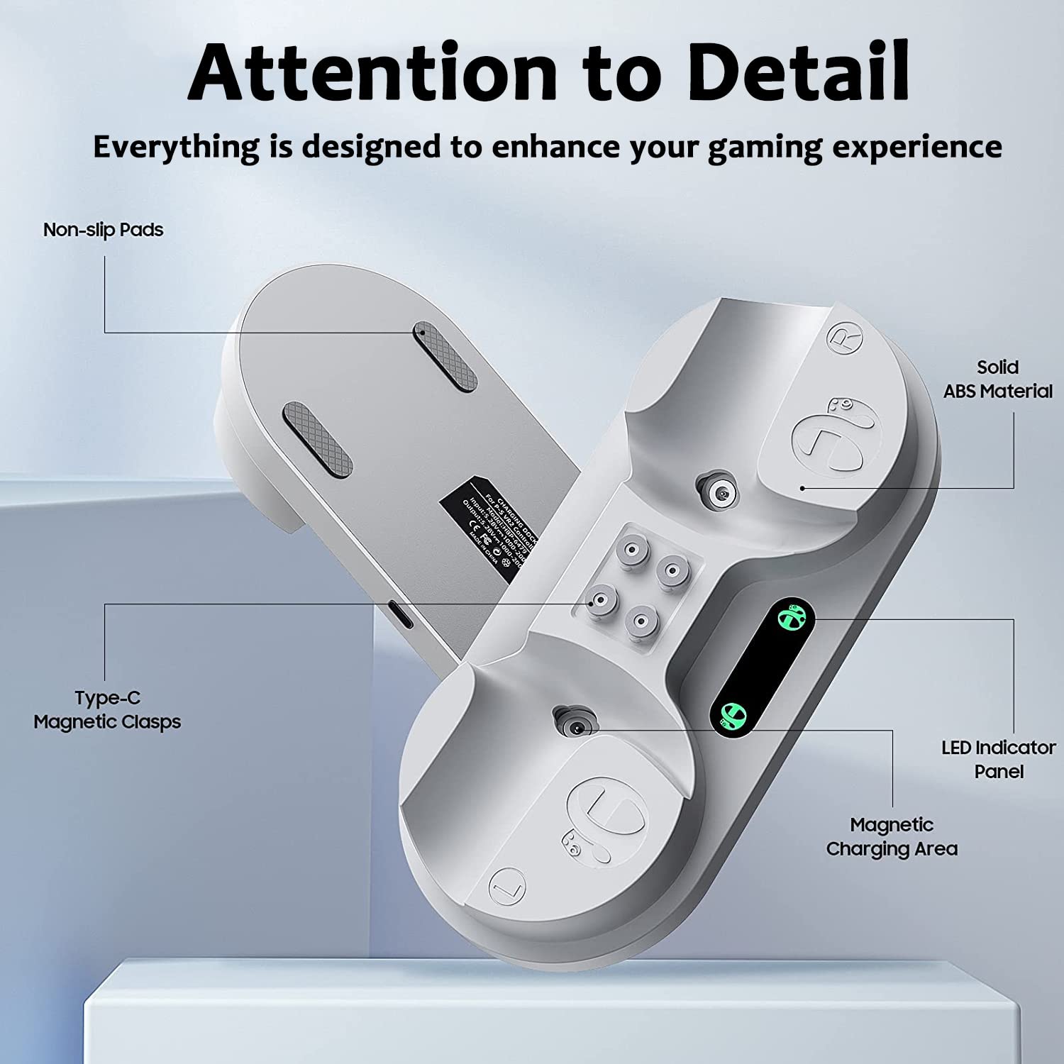 Ladestation für PSVR2-Controller, FemKey PS5 VR2, Schnellladehalterung mit 2 wiederaufladbaren Anschlüssen, verbesserte magnetische Ladestation Typ C mit LED-Anzeige für PSVR2 Zubehör
