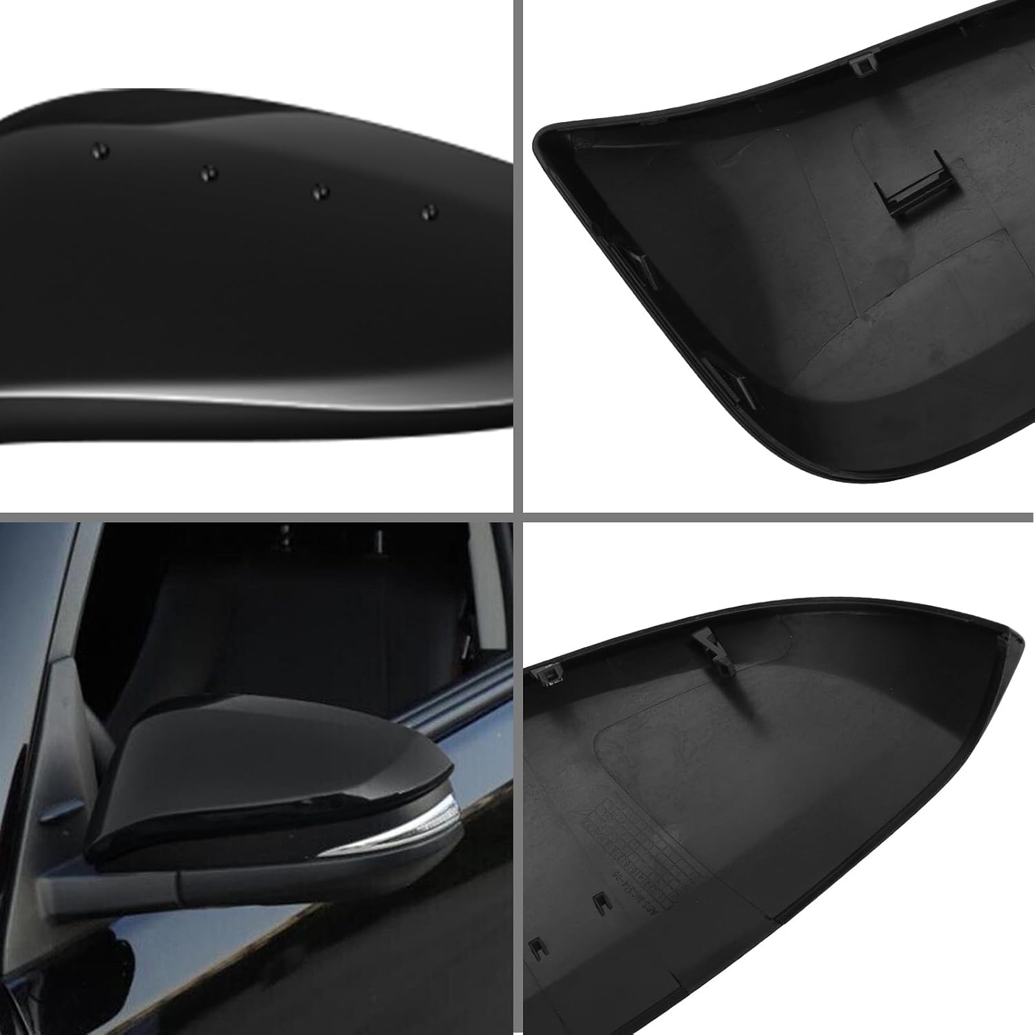 Direct Replacement Black Left Driver Side Mirror Cover Caps Trims for 2014-2024 Toyota 4runner and 2013-2015 Toyota Rav4, Directly Replace Style, Not Sticker Style
