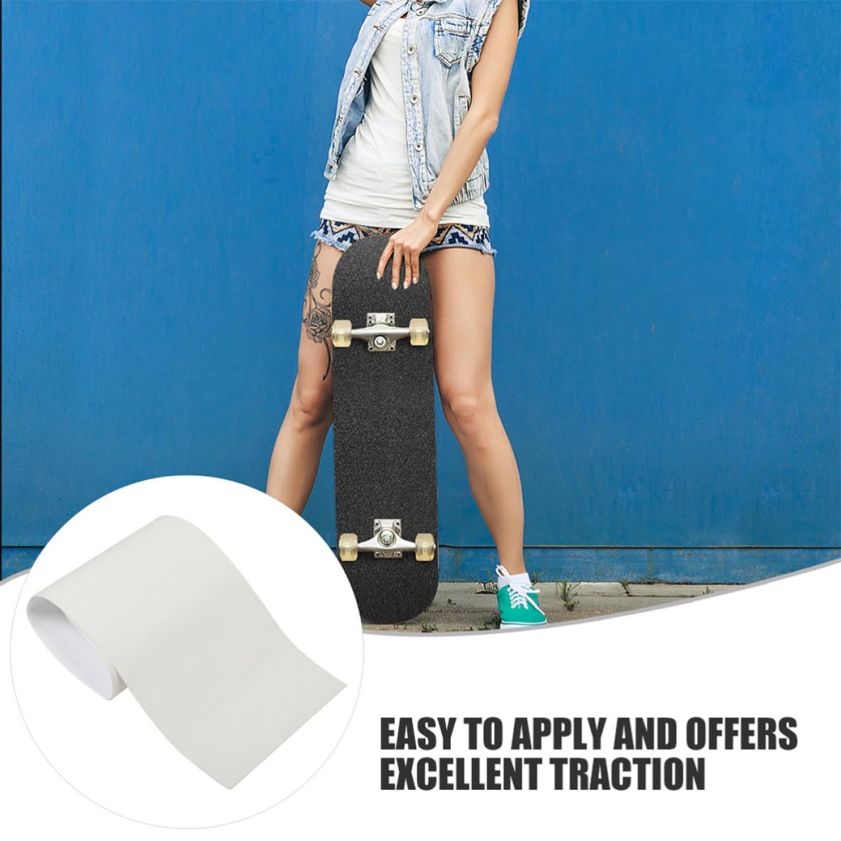 Cabilock 5 Pièces Grip Transparent pour Skateboard, Ruban Antidérapant
